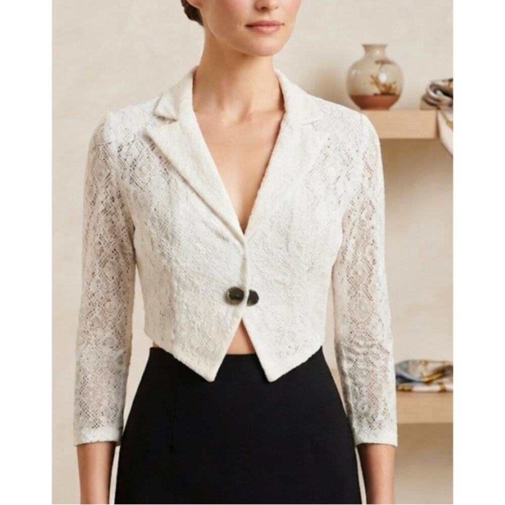 Unique Vintage Y2K Lace Cropped Jacket